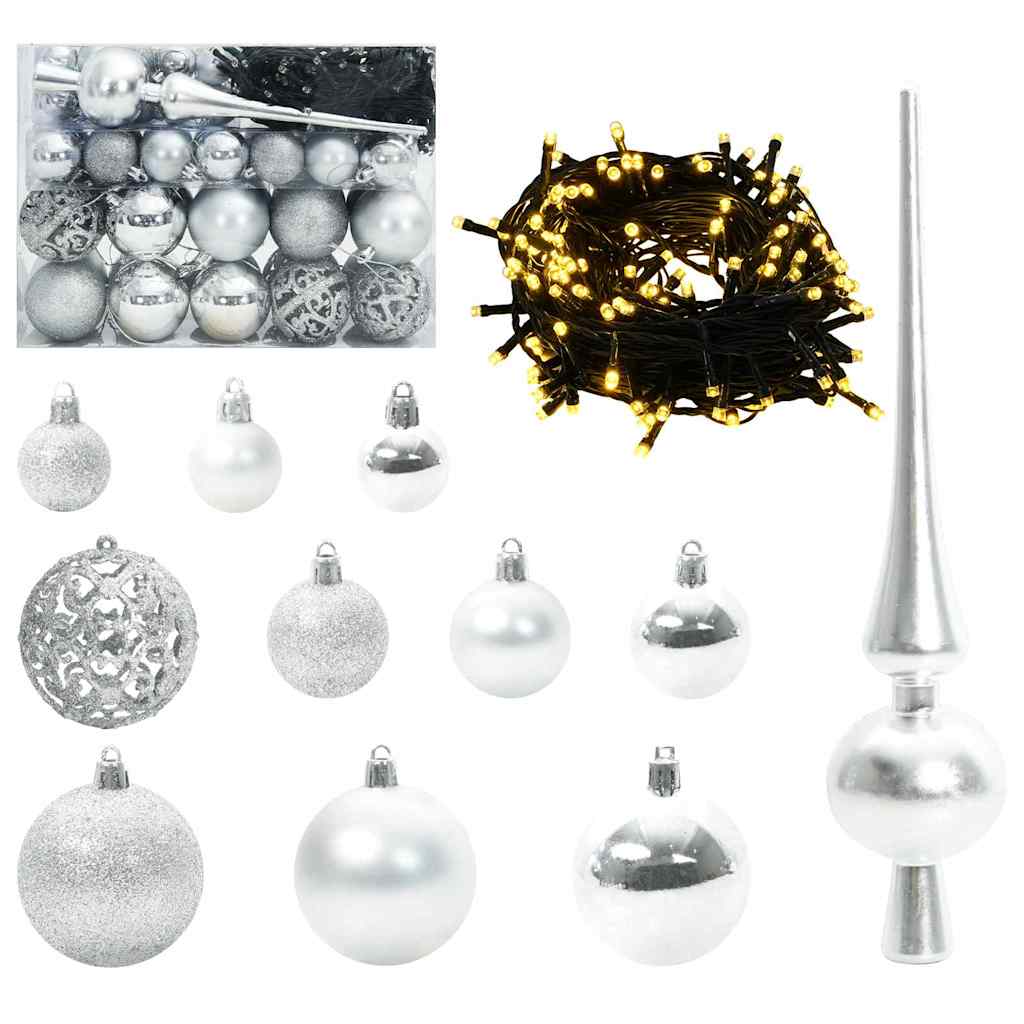 vidaXL Slim Christmas Tree Green 150 cm PVC and Solid Pine wood 6