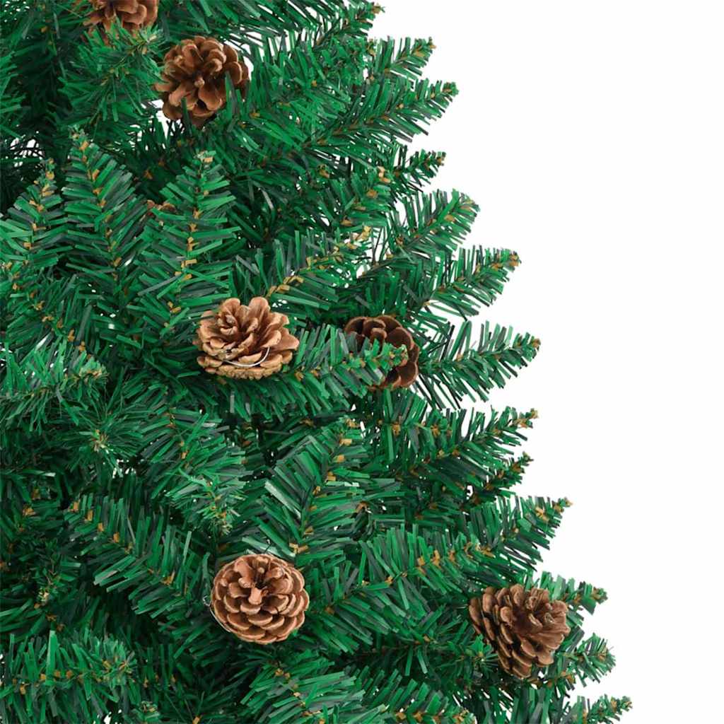 vidaXL Slim Christmas Tree Green 180 cm PVC and Solid Pine wood 5