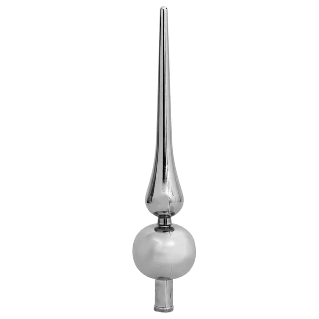 Slim Christmas Tree PVC and Solid Pine wood Green 210 cm with 120 white/grey balls