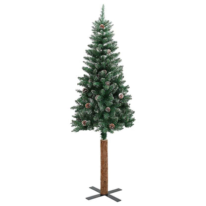 vidaXL Slim Christmas Tree Green 150 cm PVC and Solid Pine wood 5