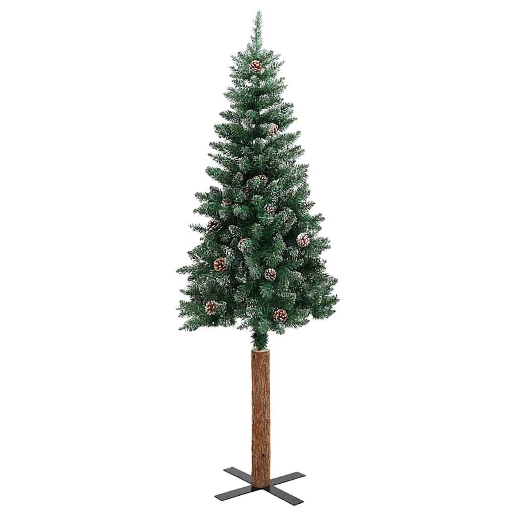 vidaXL Slim Christmas Tree Green 150 cm PVC and Solid Pine wood 5
