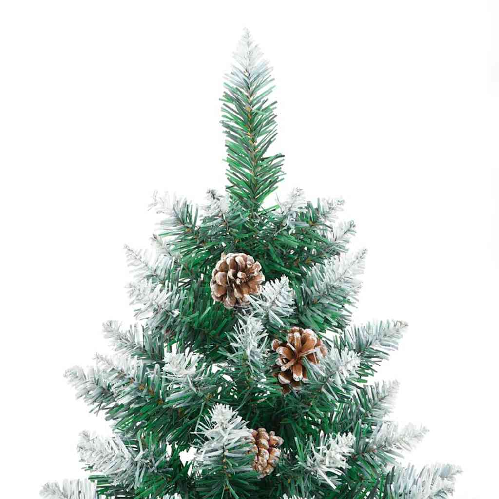 vidaXL Slim Christmas Tree Green 180 cm PVC and Solid Pine wood 4