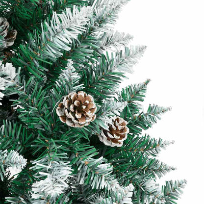 vidaXL Slim Christmas Tree Green 180 cm PVC and Solid Pine wood 5