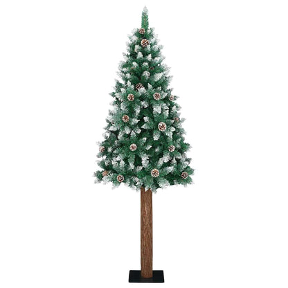vidaXL Slim Christmas Tree Green 180 cm PVC and Solid Pine wood 2