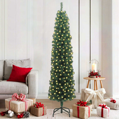 vidaXL Artificial Christmas Tree with 300 LEDs with Stand Green 180 cm 1