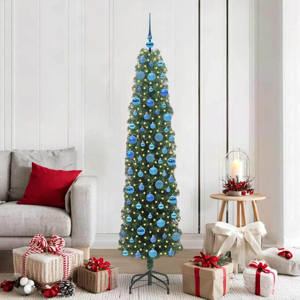 Artificial Christmas Tree Green 180 cm with 300 LEDs & 120 blue balls