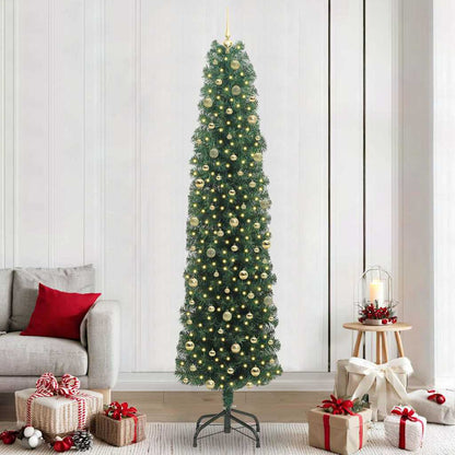 Artificial Christmas Tree Green 240 cm with 300 LEDs & 120 gold balls
