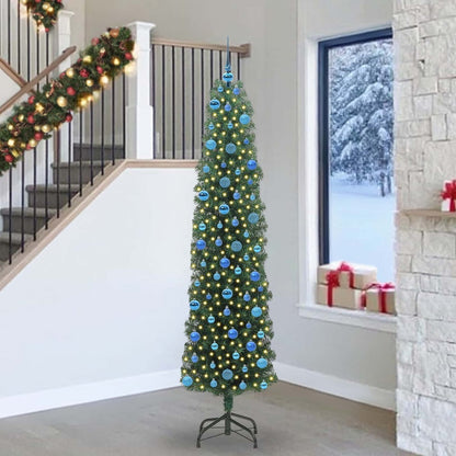 Artificial Christmas Tree Green 240 cm with 300 LEDs & 120 blue balls