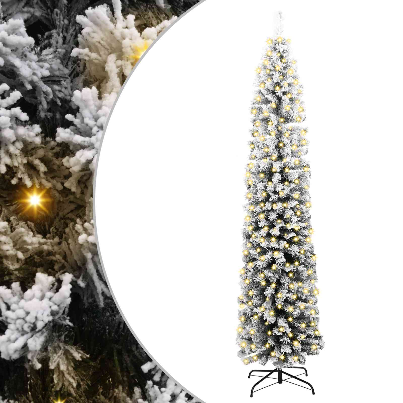 vidaXL Artificial Christmas Tree with 300 LEDs with Stand Green 180 cm 2