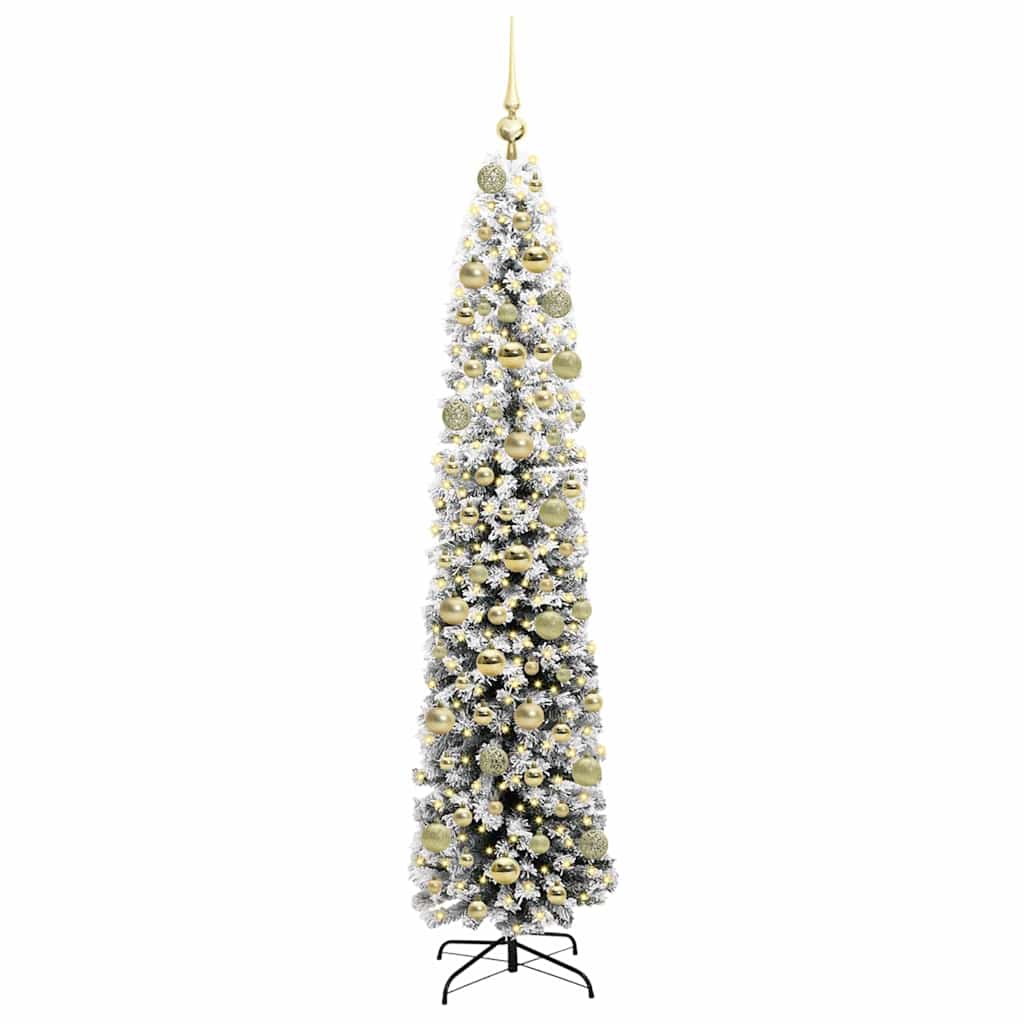 vidaXL Artificial Christmas Tree Green and White 180 cm 3