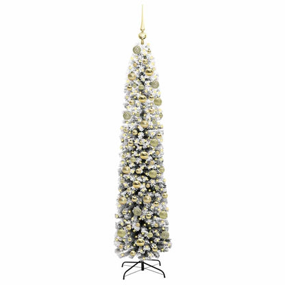 vidaXL Artificial Christmas Tree Green and White 180 cm 3