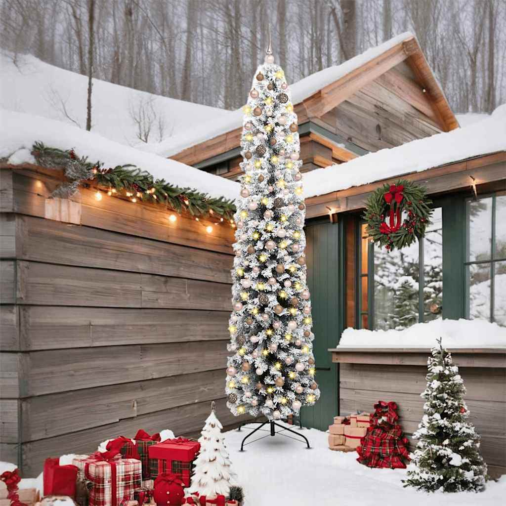 vidaXL Artificial Christmas Tree with 300 LEDs with Stand Green 240 cm 1