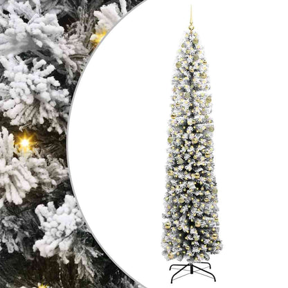 vidaXL Artificial Christmas Tree Green and White 240 cm 2