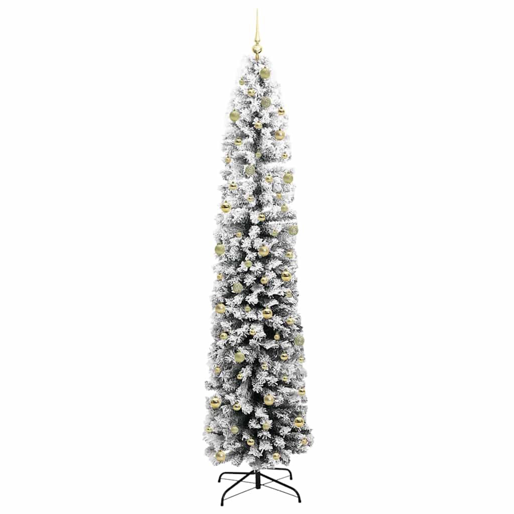 vidaXL Artificial Christmas Tree Green and White 240 cm 4