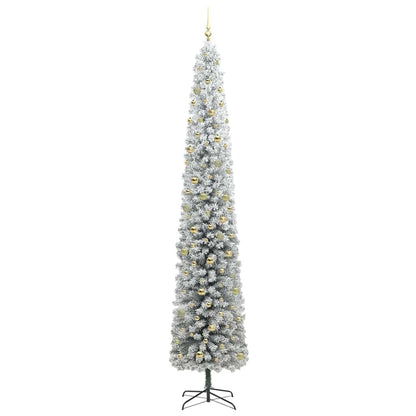 vidaXL Artificial Christmas Tree Green and White 300 cm 4