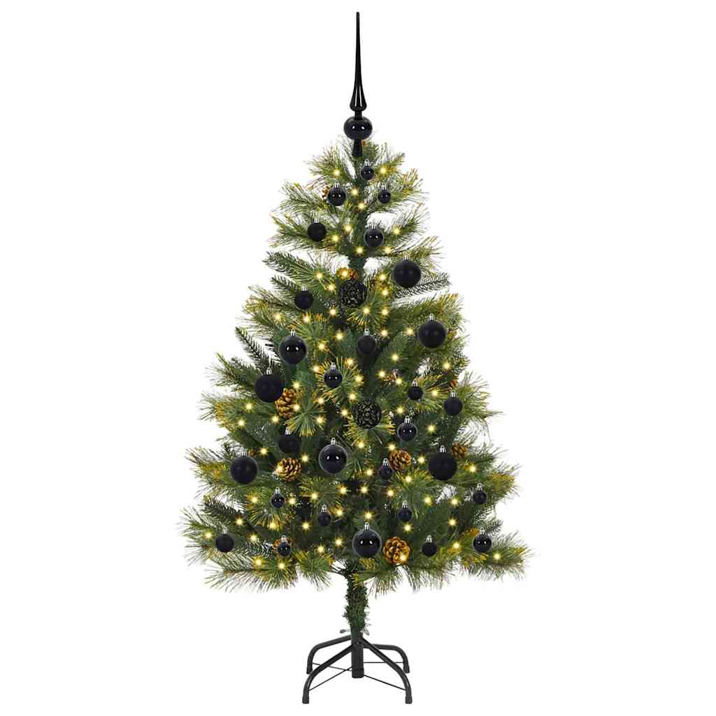 vidaXL Artificial Hinged Christmas Tree with Cones Green 120 cm 3