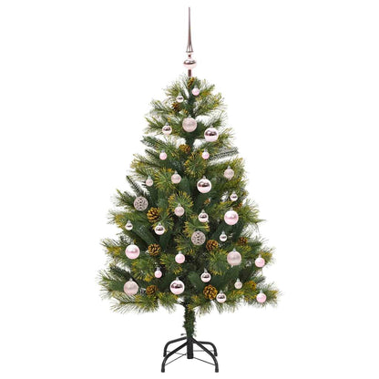 vidaXL Artificial Hinged Christmas Tree with Cones Green 120 cm 4