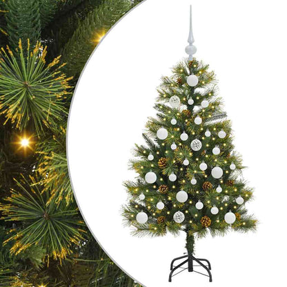 vidaXL Artificial Hinged Christmas Tree with Cones Green 120 cm 2