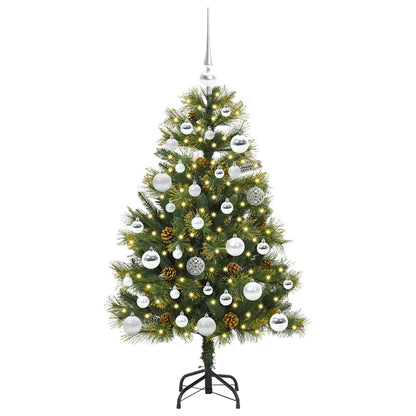 vidaXL Artificial Hinged Christmas Tree with Cones Green 120 cm 3