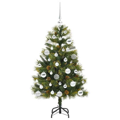 vidaXL Artificial Hinged Christmas Tree with Cones Green 120 cm 4