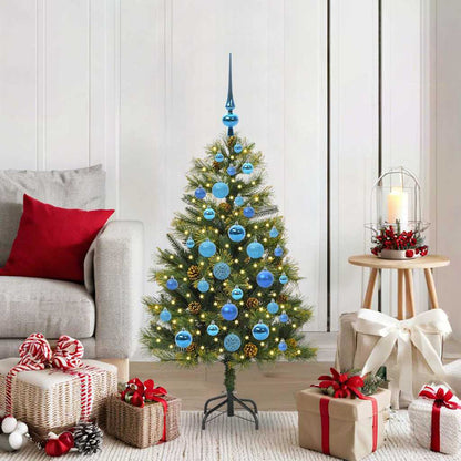 vidaXL Artificial Hinged Christmas Tree with Cones Green 120 cm 1