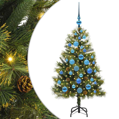 vidaXL Artificial Hinged Christmas Tree with Cones Green 120 cm 2