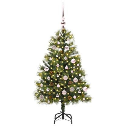 vidaXL Artificial Hinged Christmas Tree with Cones Green 150 cm 3
