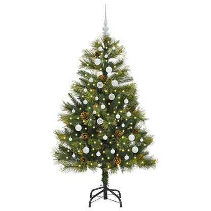 vidaXL Artificial Hinged Christmas Tree with Cones Green 150 cm 3