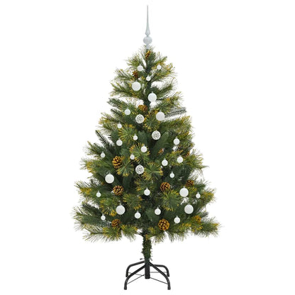 vidaXL Artificial Hinged Christmas Tree with Cones Green 150 cm 4