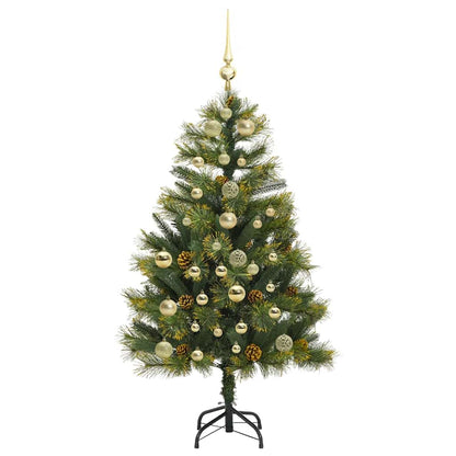 vidaXL Artificial Hinged Christmas Tree with Cones Green 150 cm 4