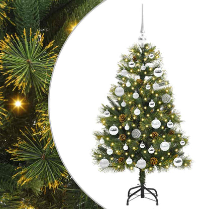 vidaXL Artificial Hinged Christmas Tree with Cones Green 150 cm 2