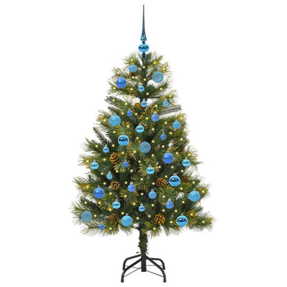 vidaXL Artificial Hinged Christmas Tree with Cones Green 150 cm 3