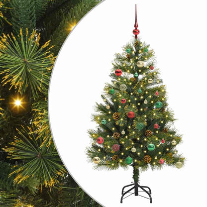 vidaXL Artificial Hinged Christmas Tree with Cones Green 150 cm 2