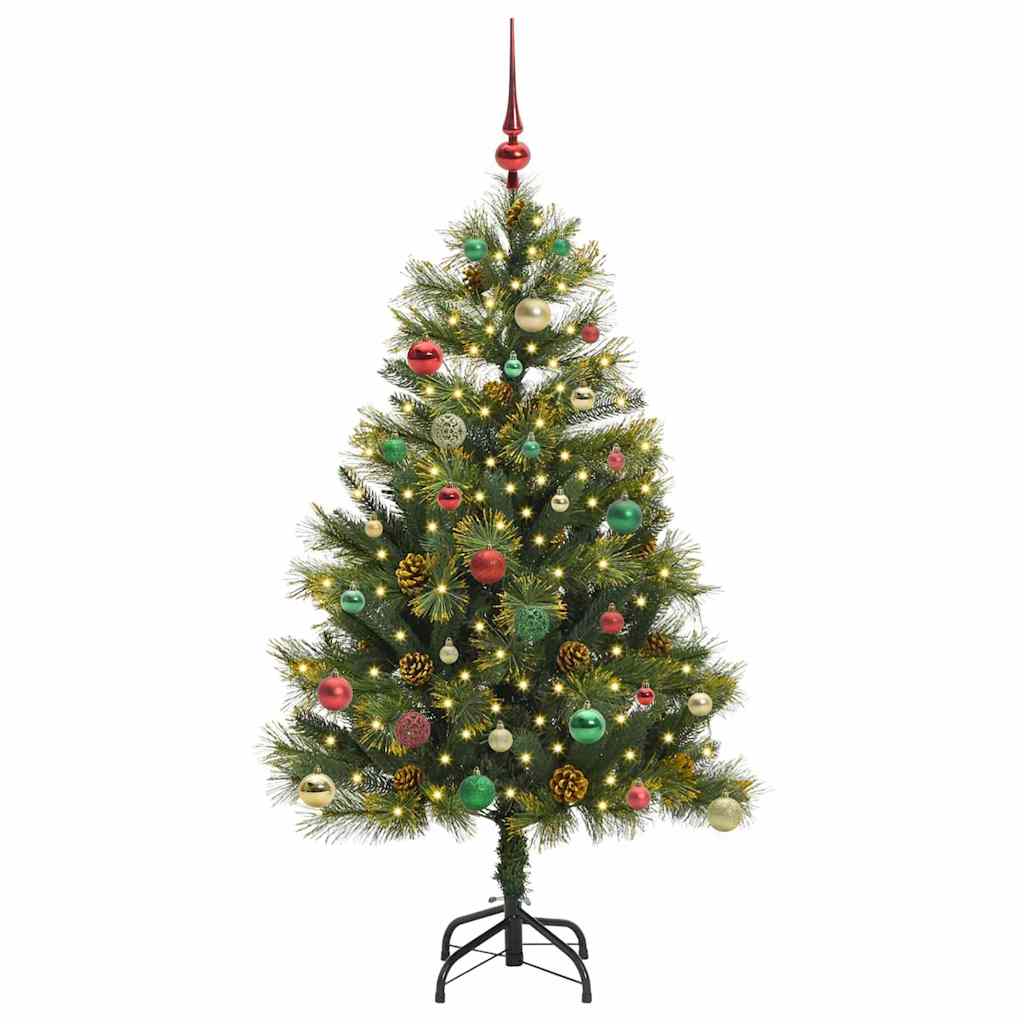 vidaXL Artificial Hinged Christmas Tree with Cones Green 150 cm 3