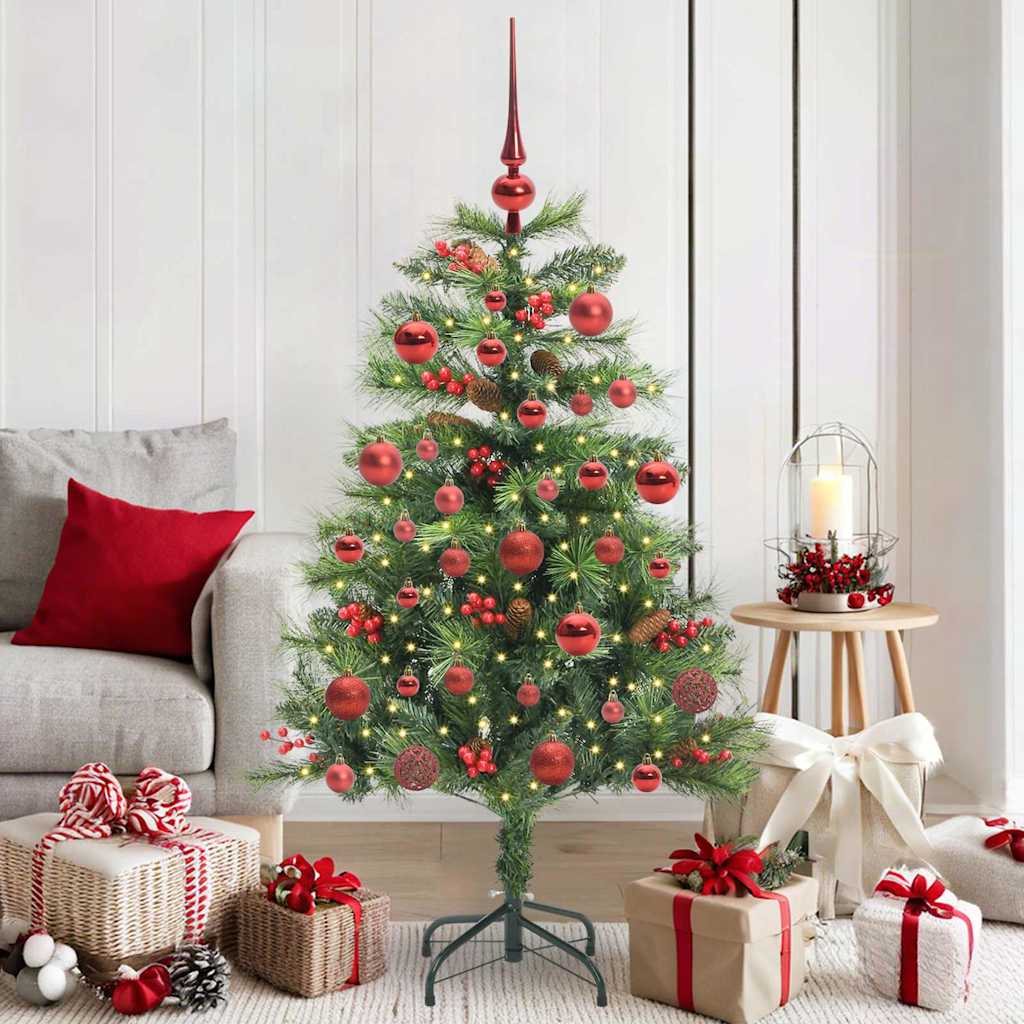 vidaXL Artificial Christmas Tree 150 LEDs Warm White PVC and Metal 1