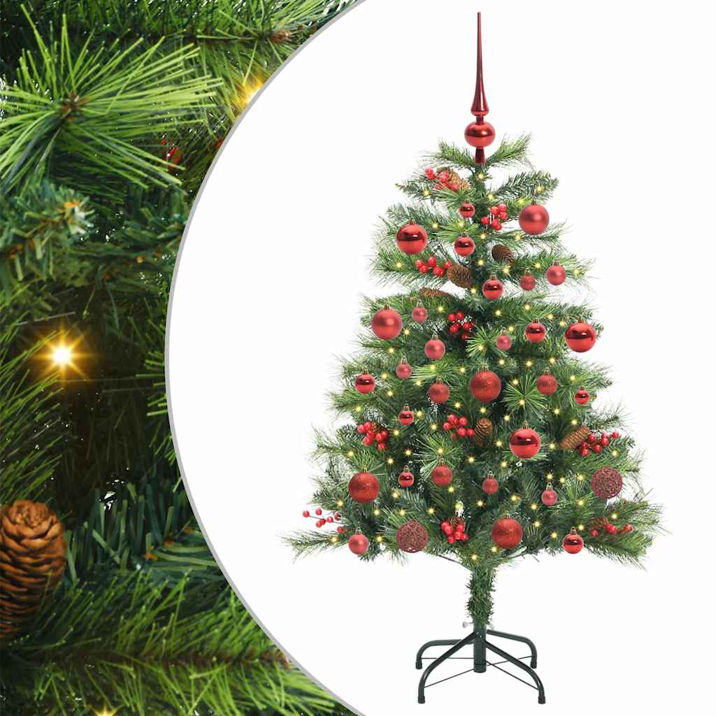 vidaXL Artificial Christmas Tree 150 LEDs Warm White PVC and Metal 2