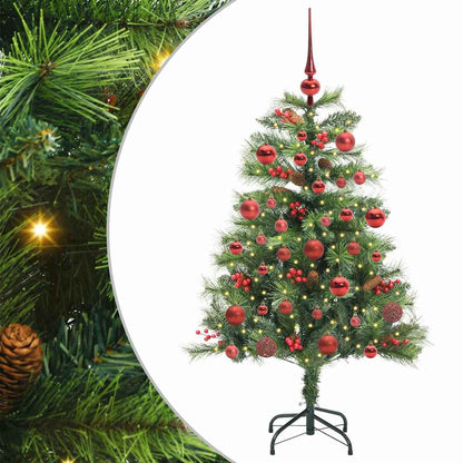 vidaXL Artificial Christmas Tree 150 LEDs Warm White PVC and Metal 2