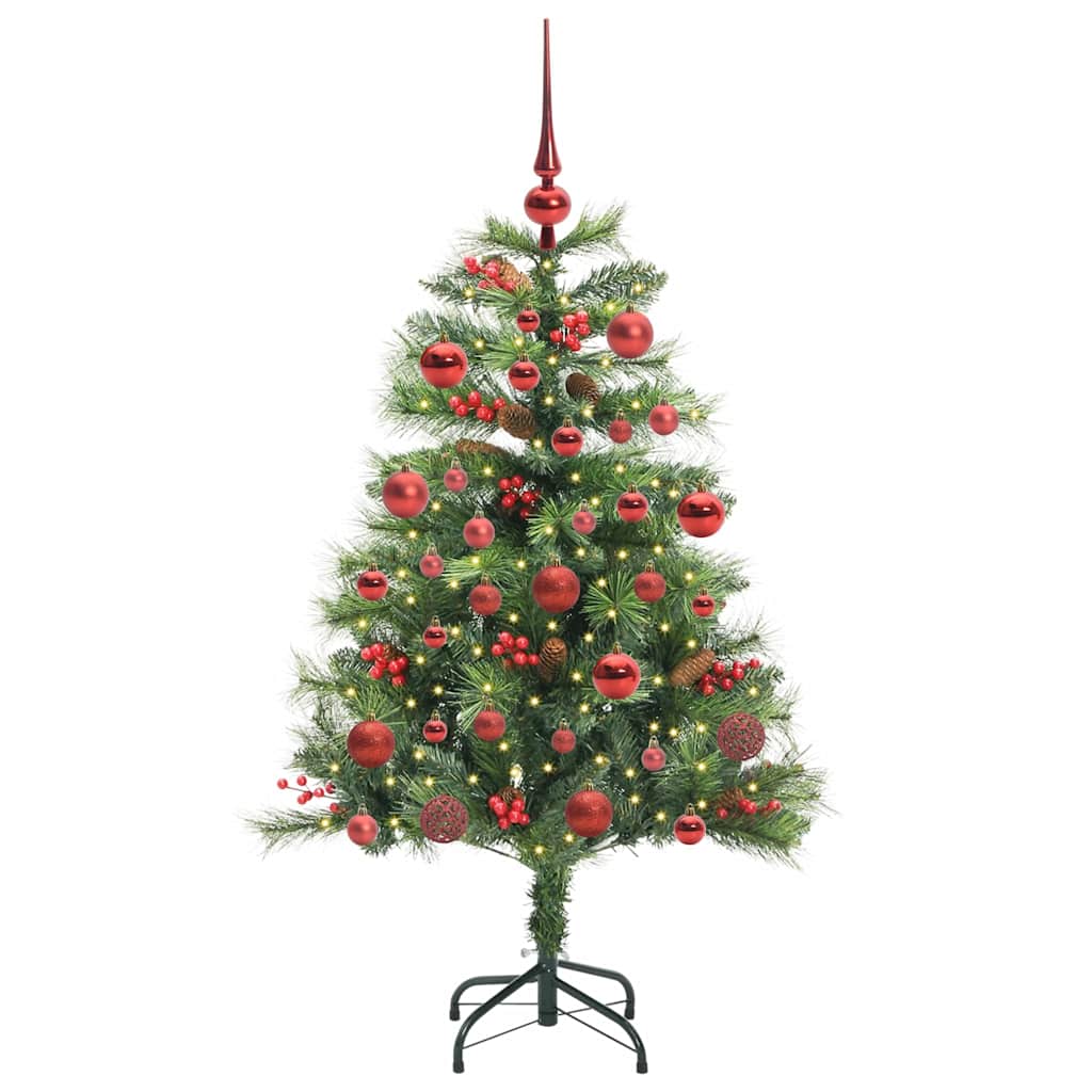 vidaXL Artificial Christmas Tree 150 LEDs Warm White PVC and Metal 3