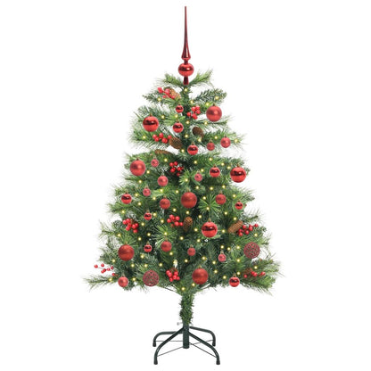 vidaXL Artificial Christmas Tree 150 LEDs Warm White PVC and Metal 3