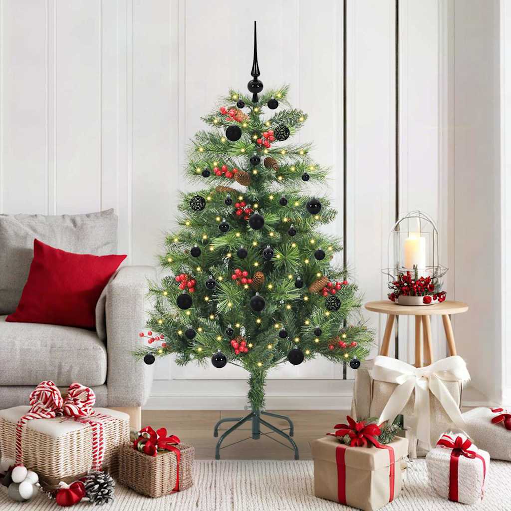 vidaXL Artificial Christmas Tree 150 LEDs Warm White PVC and Metal 1