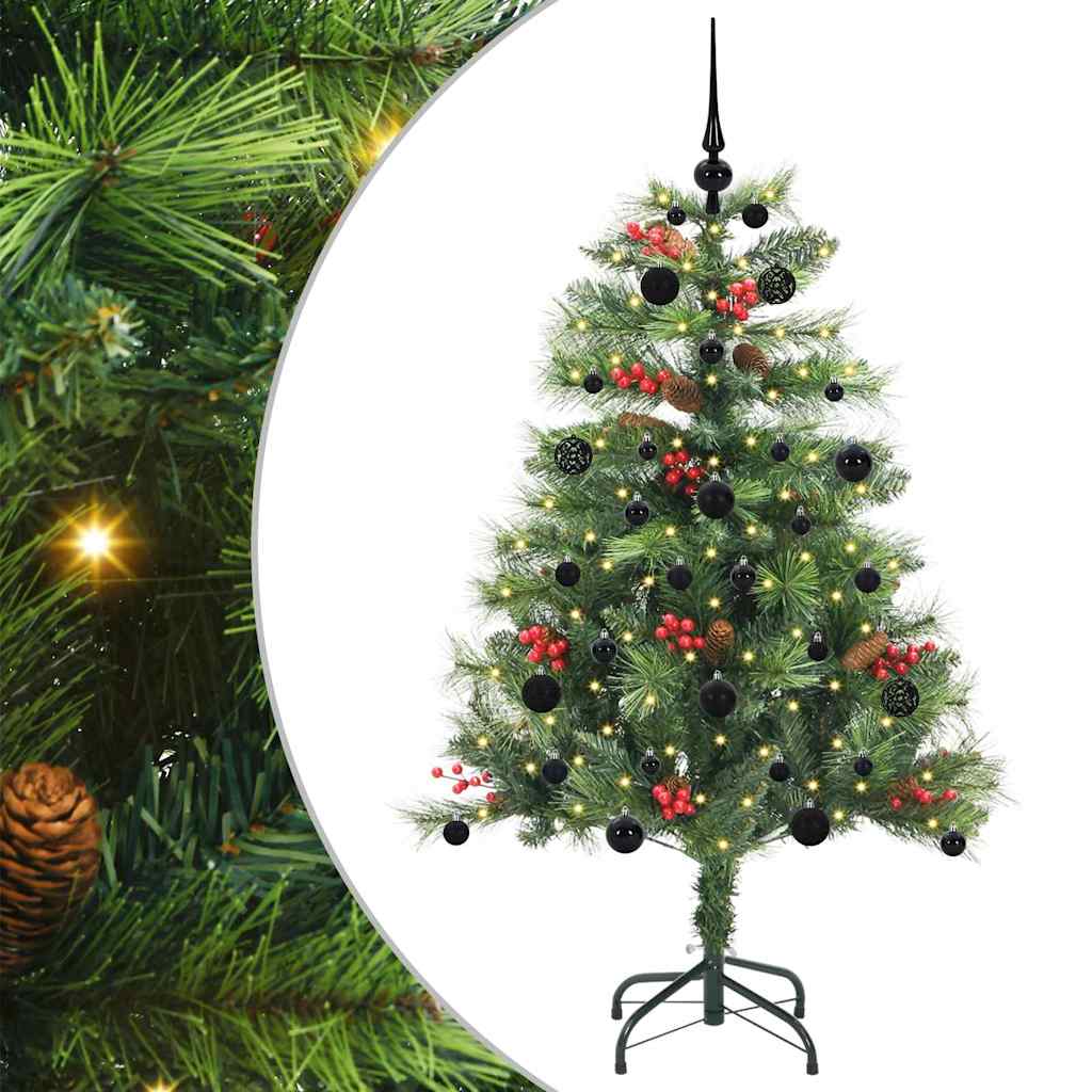 vidaXL Artificial Christmas Tree 150 LEDs Warm White PVC and Metal 2