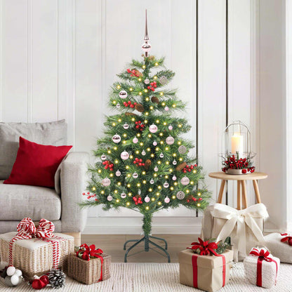 vidaXL Artificial Christmas Tree 150 LEDs Warm White PVC and Metal 1