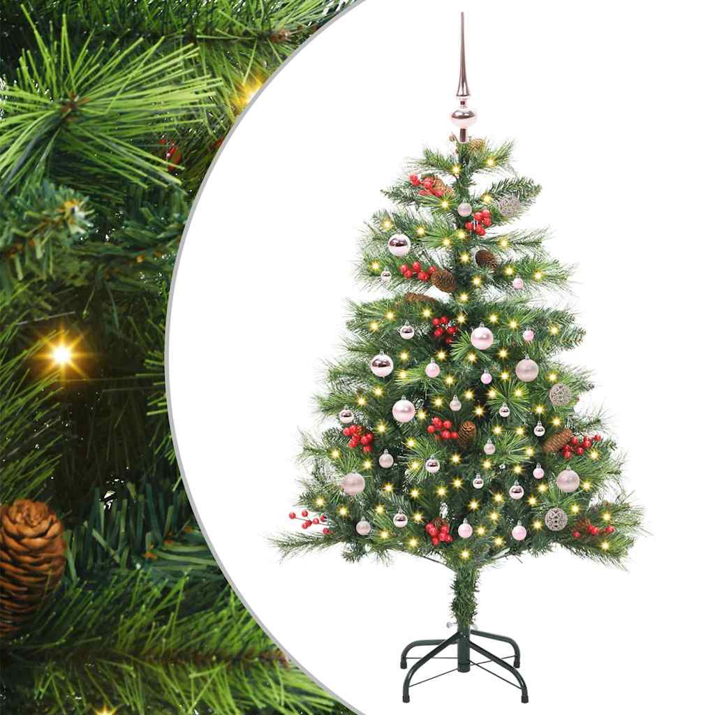 vidaXL Artificial Christmas Tree 150 LEDs Warm White PVC and Metal 2