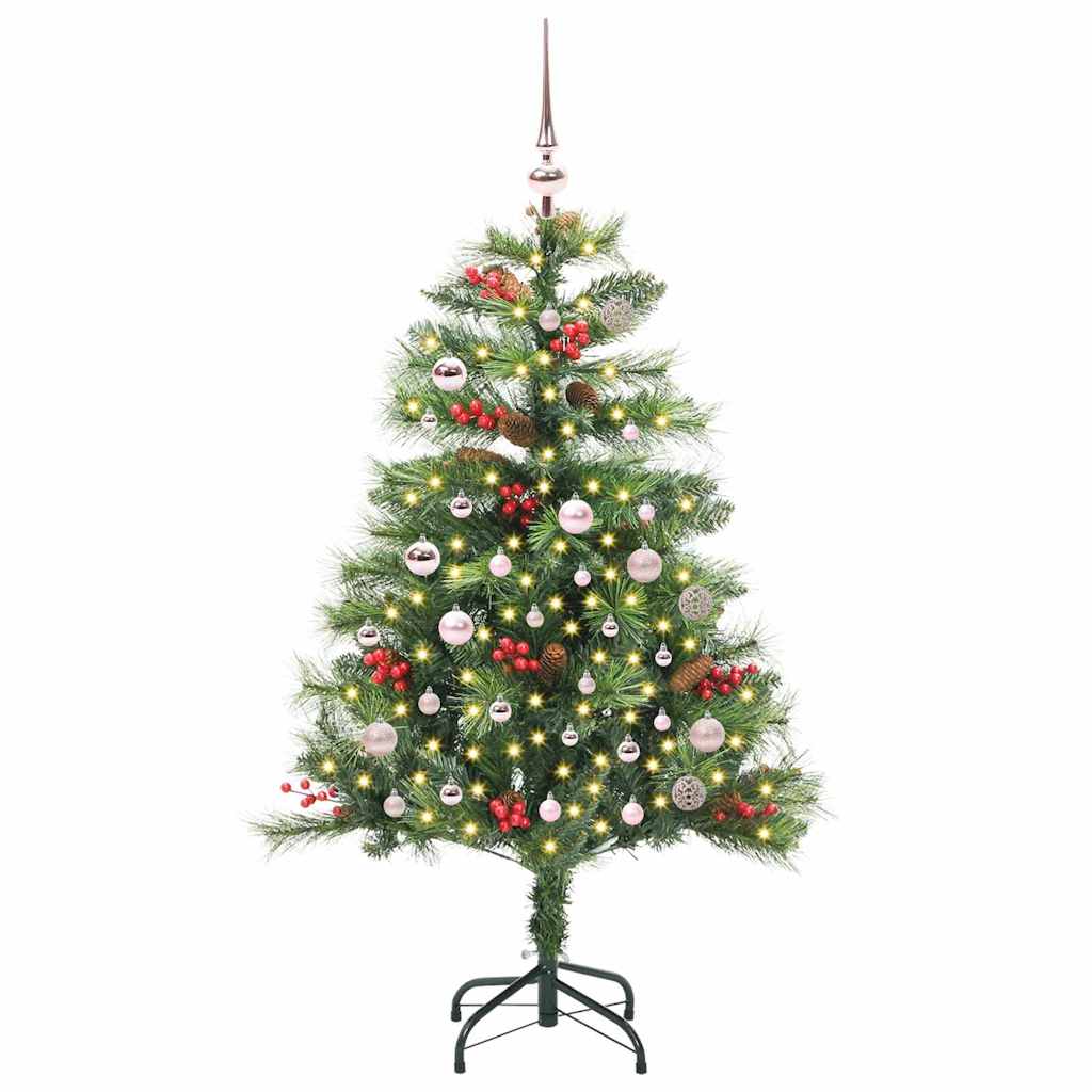 vidaXL Artificial Christmas Tree 150 LEDs Warm White PVC and Metal 3
