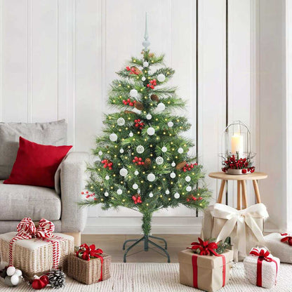 vidaXL Artificial Christmas Tree 150 LEDs Warm White PVC and Metal 1