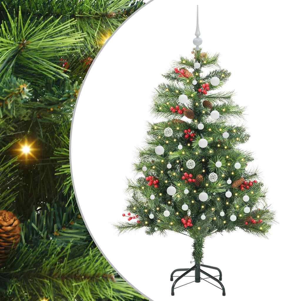 vidaXL Artificial Christmas Tree 150 LEDs Warm White PVC and Metal 2