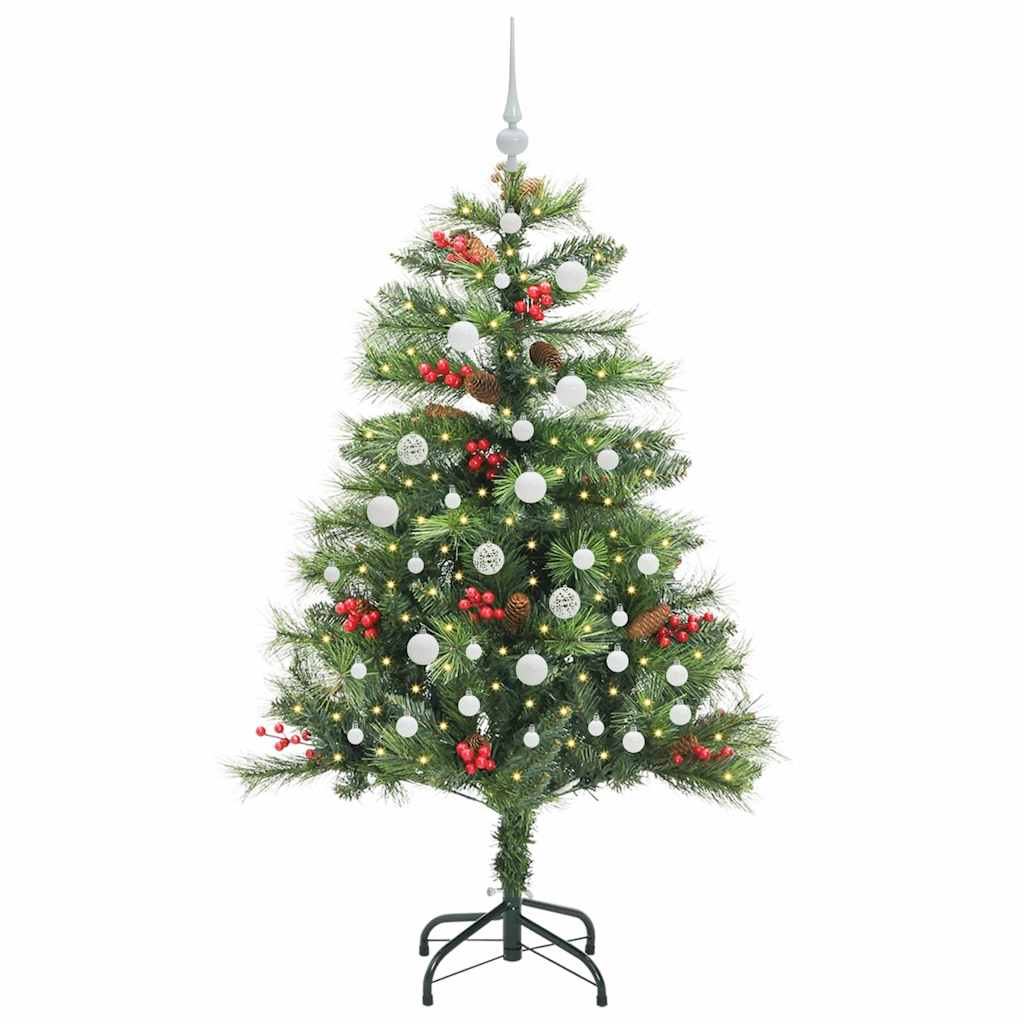 vidaXL Artificial Christmas Tree 150 LEDs Warm White PVC and Metal 3
