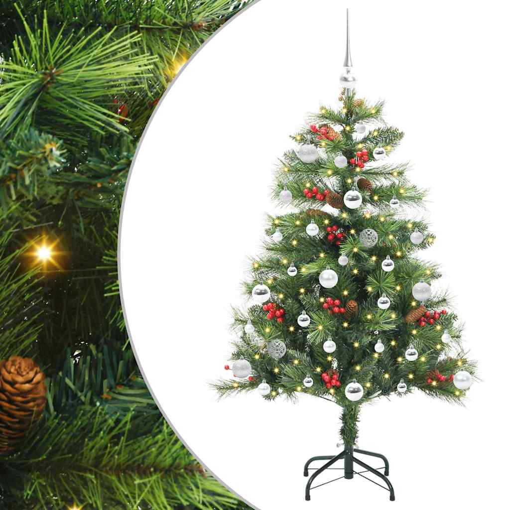 vidaXL Artificial Christmas Tree 150 LEDs Warm White PVC and Metal 2