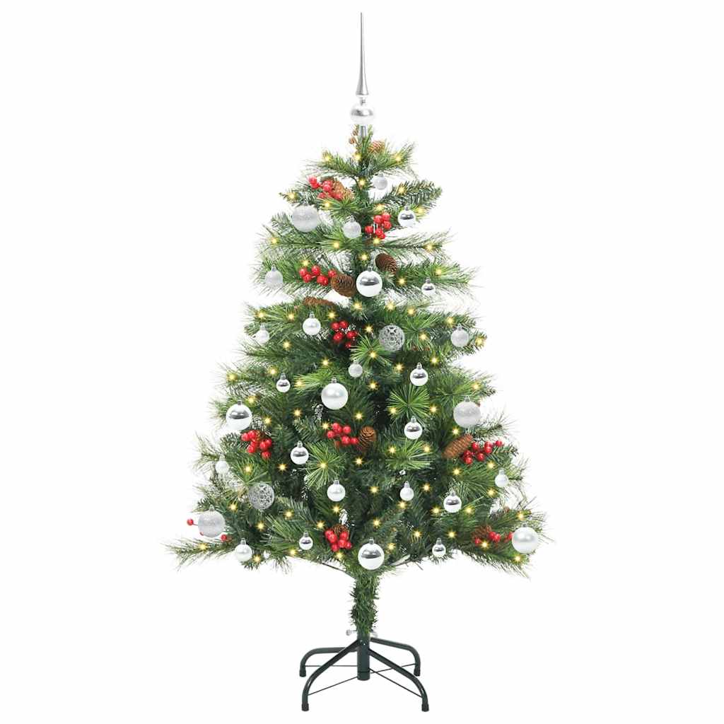 vidaXL Artificial Christmas Tree 150 LEDs Warm White PVC and Metal 3
