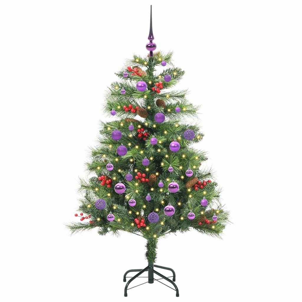 vidaXL Artificial Christmas Tree 150 LEDs Warm White PVC and Metal 3